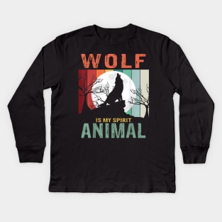 wolf is my spirit animal Kids Long Sleeve T-Shirt